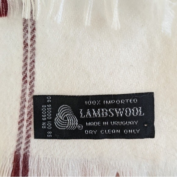 Kilkenny Cream Striped Lamswool Neck Scarf - Picture 4 of 4